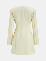 Floral Metal Button Faux Leather Mini Dress