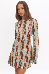 Raley Backless Crochet Mini Dress Rainbow