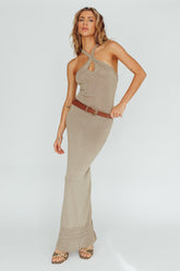 Nalu Keyhole Knit Maxi Dress Sand