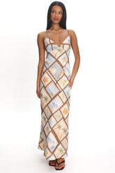 Jaya Cami Strap Maxi Dress Print Mocha